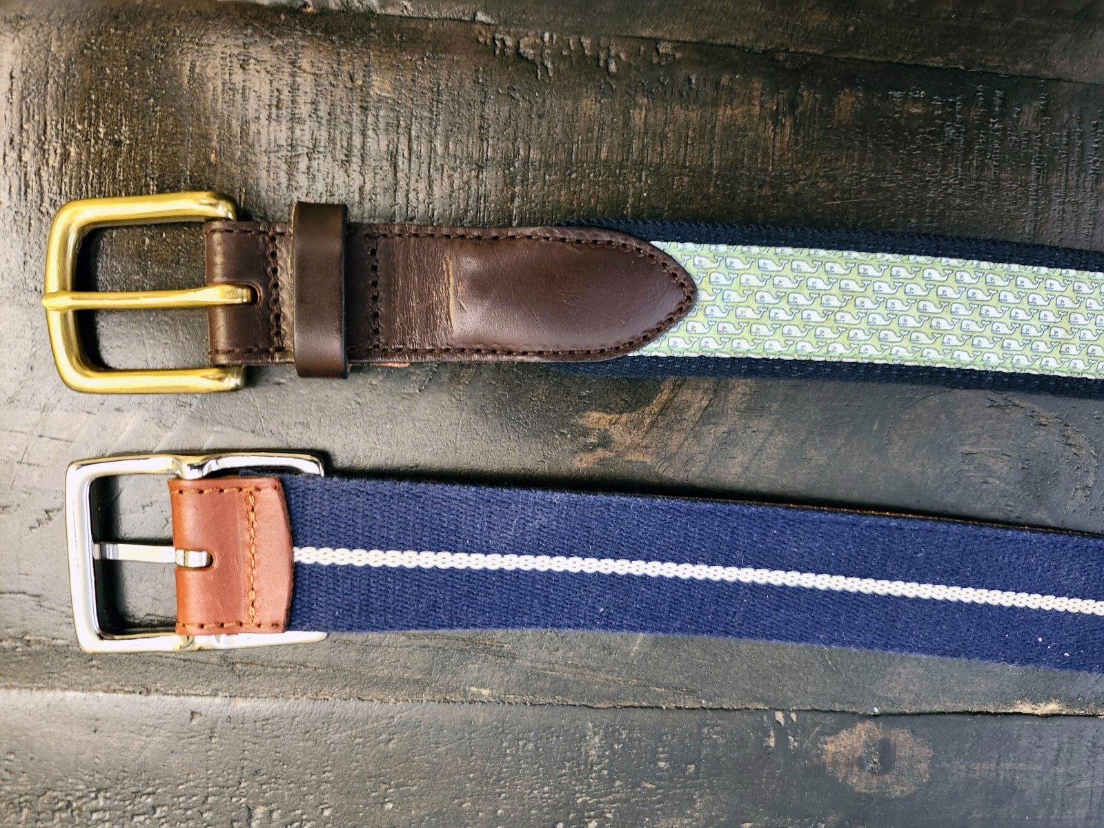 Vineyard Vines Men’s Marlin Icon Canvas Club Belt Antigua Green Size 48 plus one