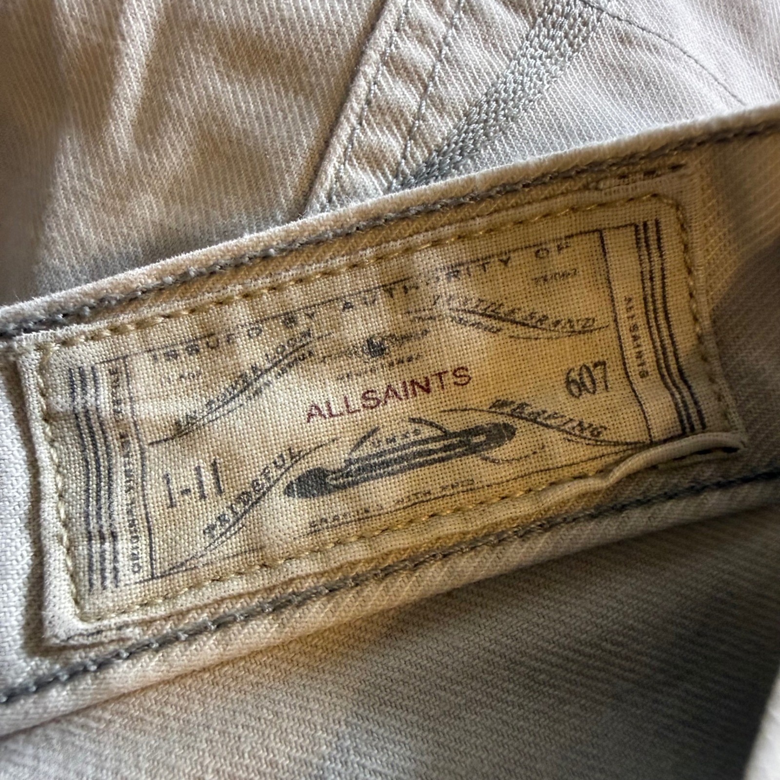 ALLSAINTS Iggy Light Wash Denim Jeans Men’s Size Waist 34 Inseam 32