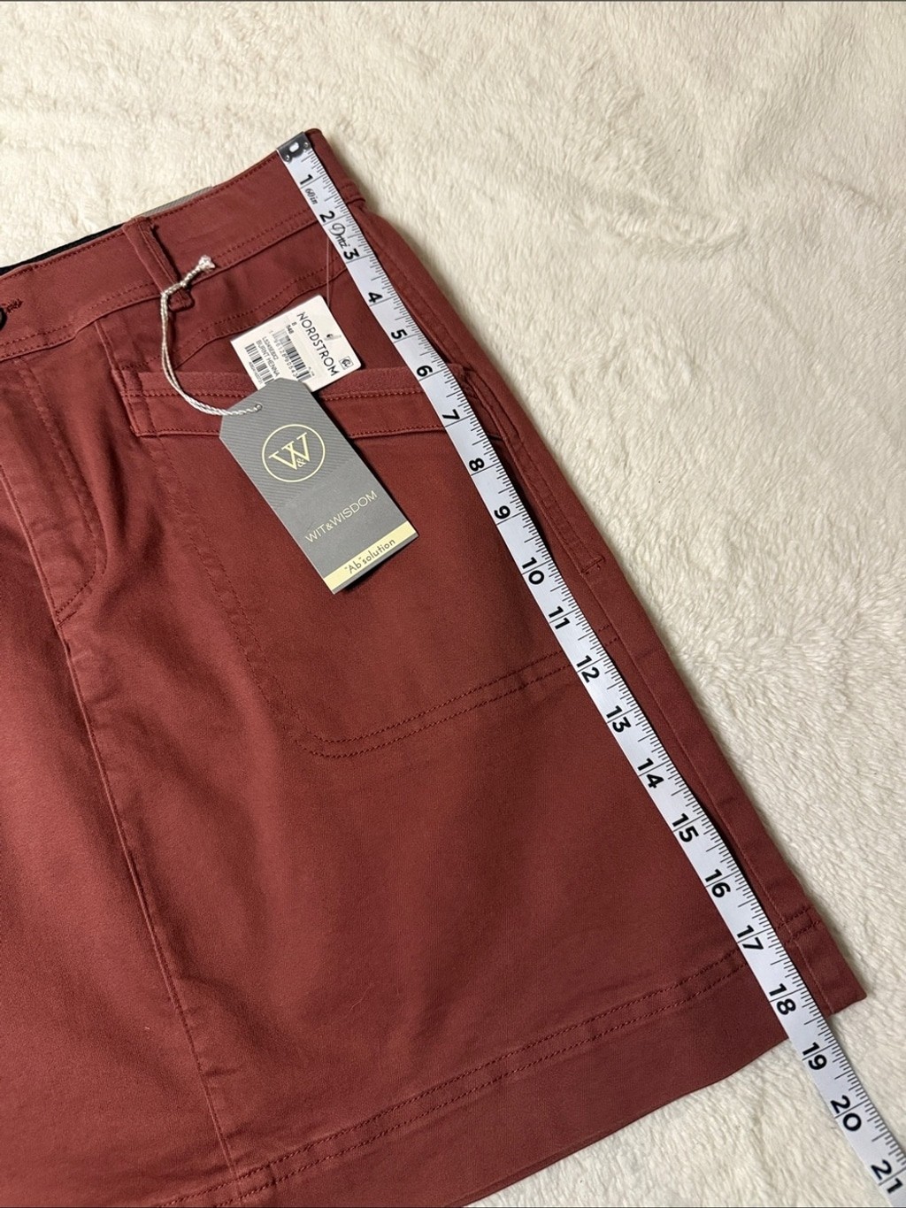 Wit & Wisdom ‘Ab’Solution Burnt Henna V- Yoke Stretch Utility Skirt – Sz 8, NWT