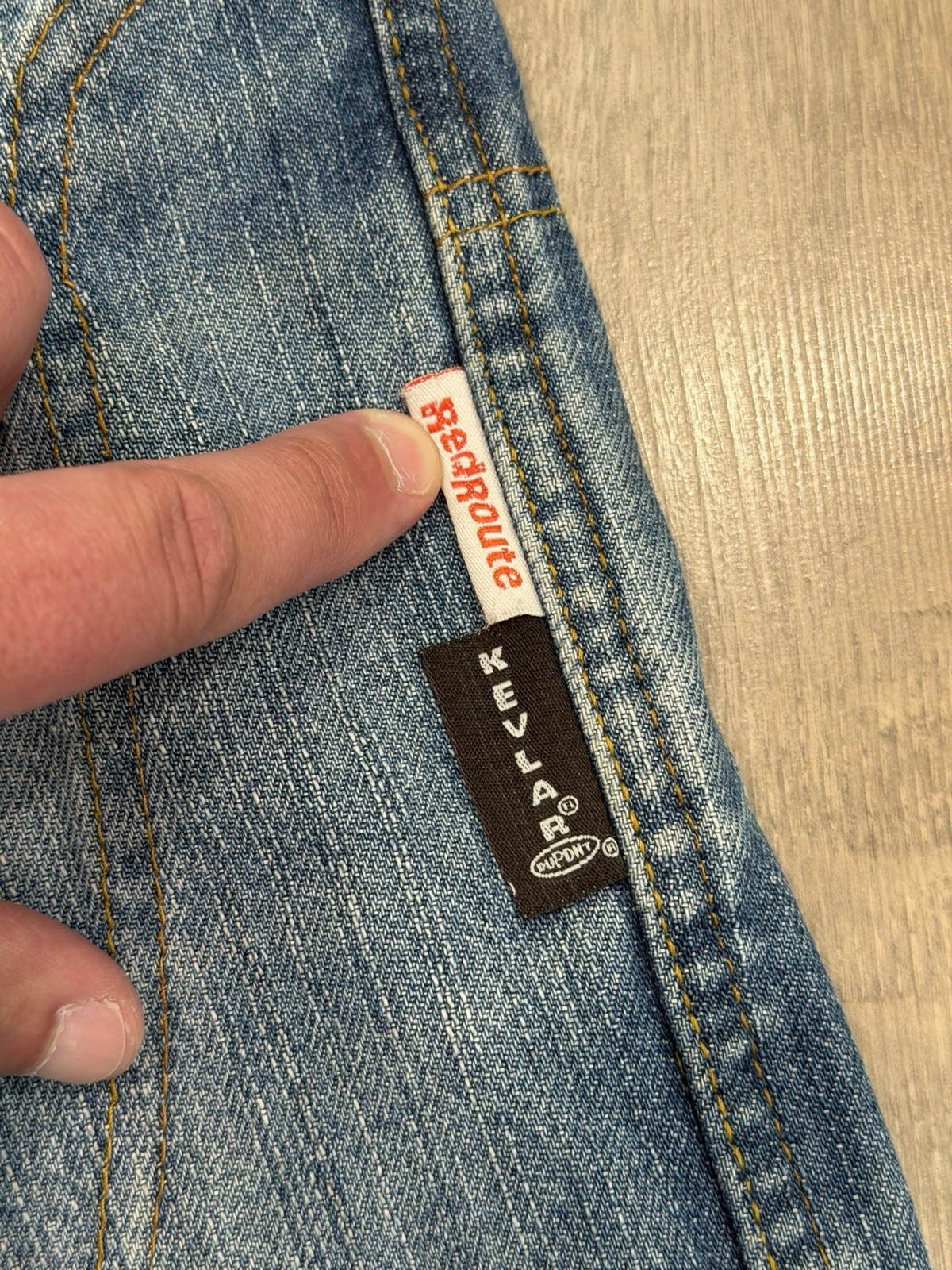 RED ROUTE Men’s Motorcycle Riding “made with Kevlar” Blue Jeans 34×32 Regular