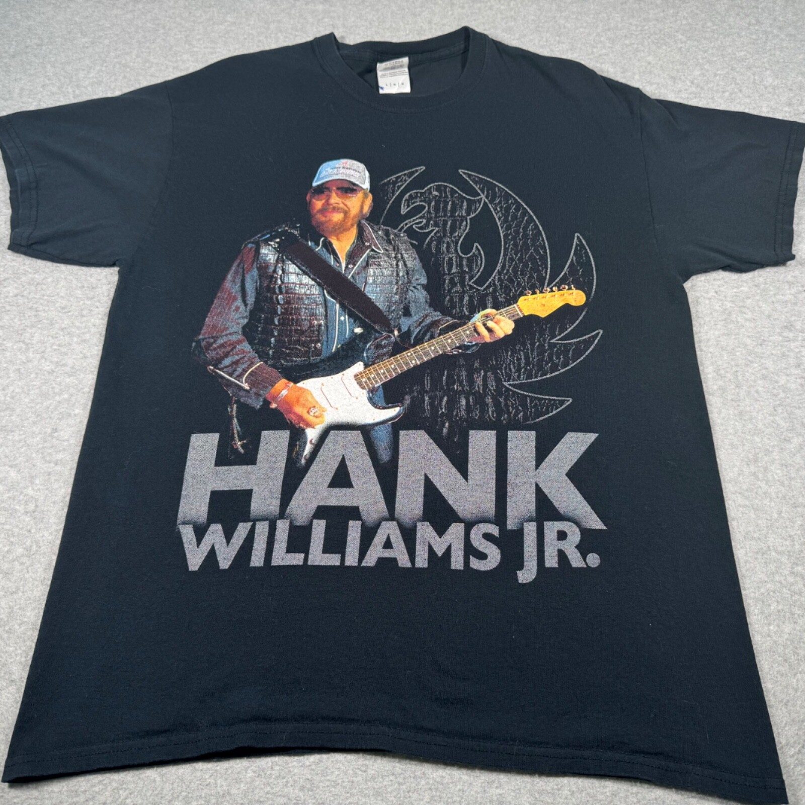 Hank Williams Junior Shirt Adult Large Black Country Music Singer Songwriter Men