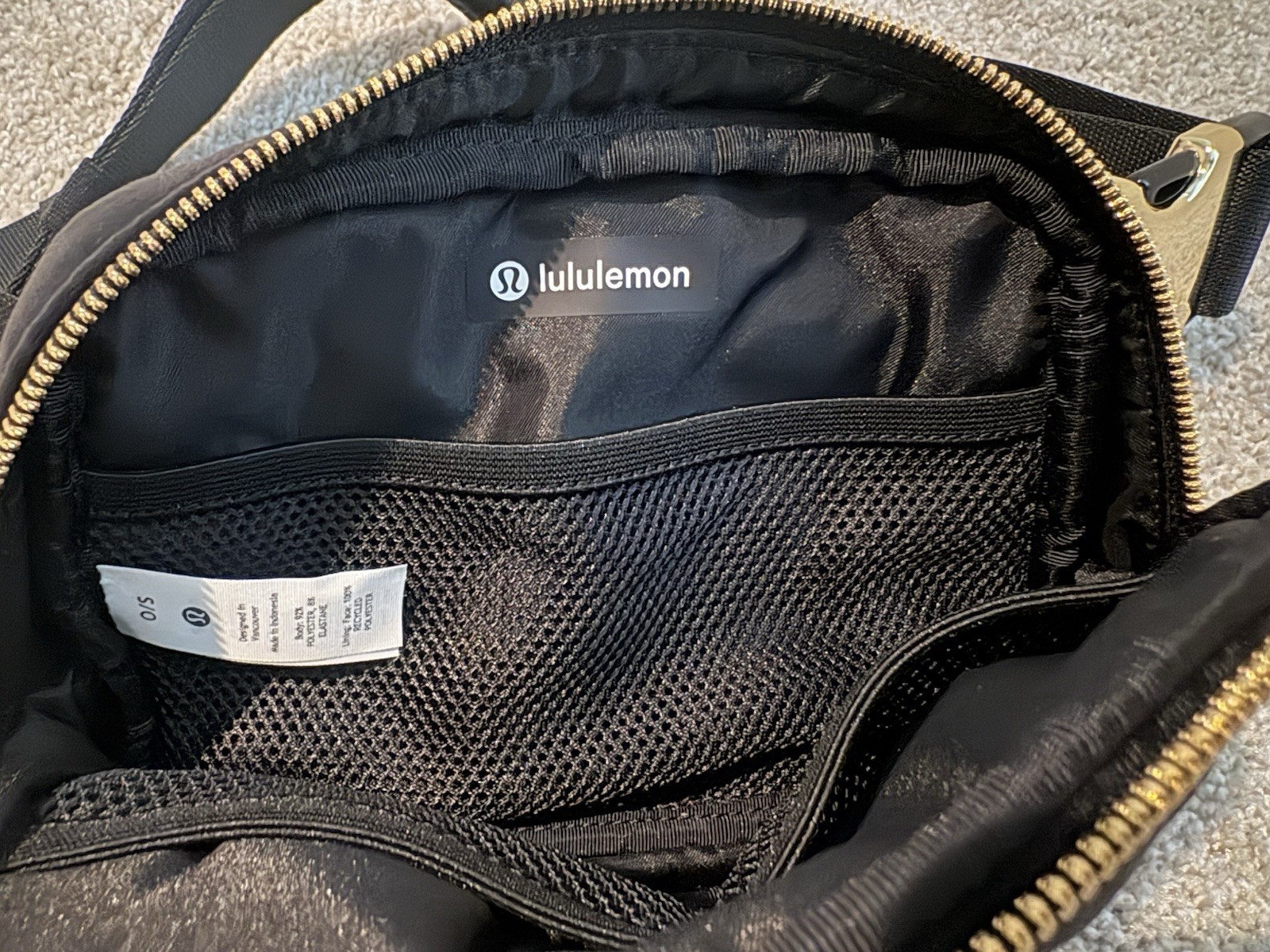 Limited Edition Lululemon Everywhere Belt Bag Black Gold Quilted Crossbody