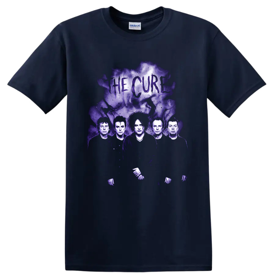 The Cure Gothic Rock T Shirt Robert Smith Purple Smoke Band Portrait Graphic Tee