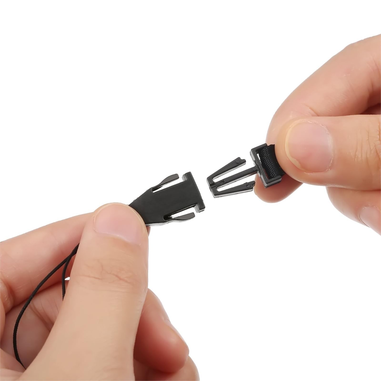 200 Pcs Black Nylon Detachable Lanyard Strap for USB, ID Card, Keychain, MP3/MP4