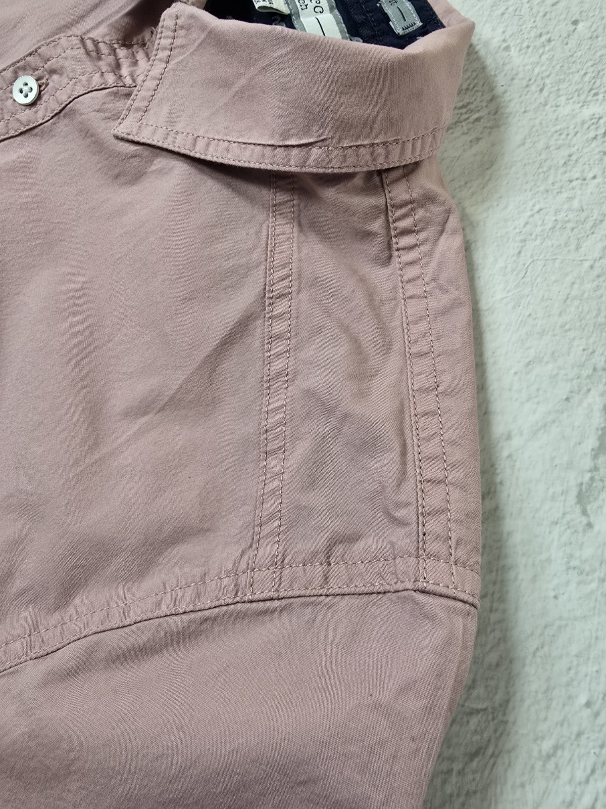 Pd&c Mens Shirt Stretch Slim Fit Button Up Short Sleeve Pink Hipster Retro Large