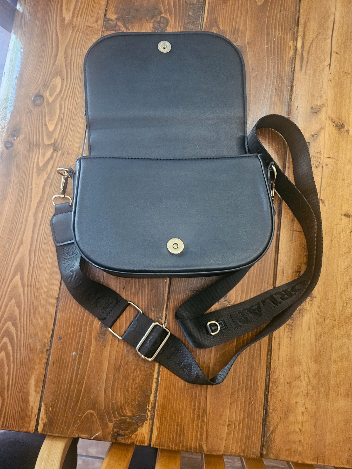 Valentino Black with Gold Studs Crossbody purse