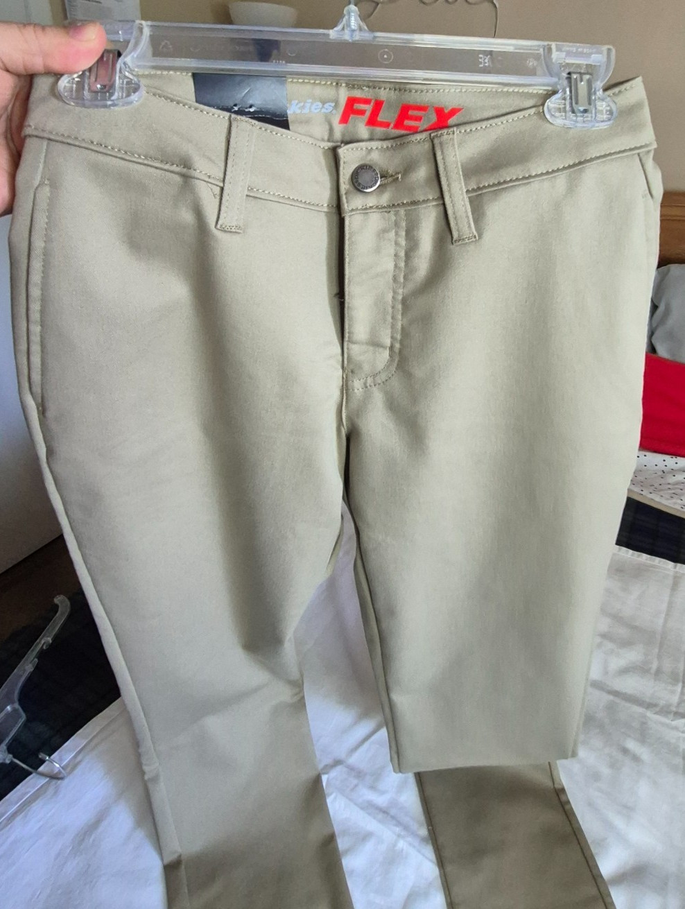 Dickies Women’s Straight Flex Twill Pant, Skinny Tan, Size 0/25 REGULAR, NEW