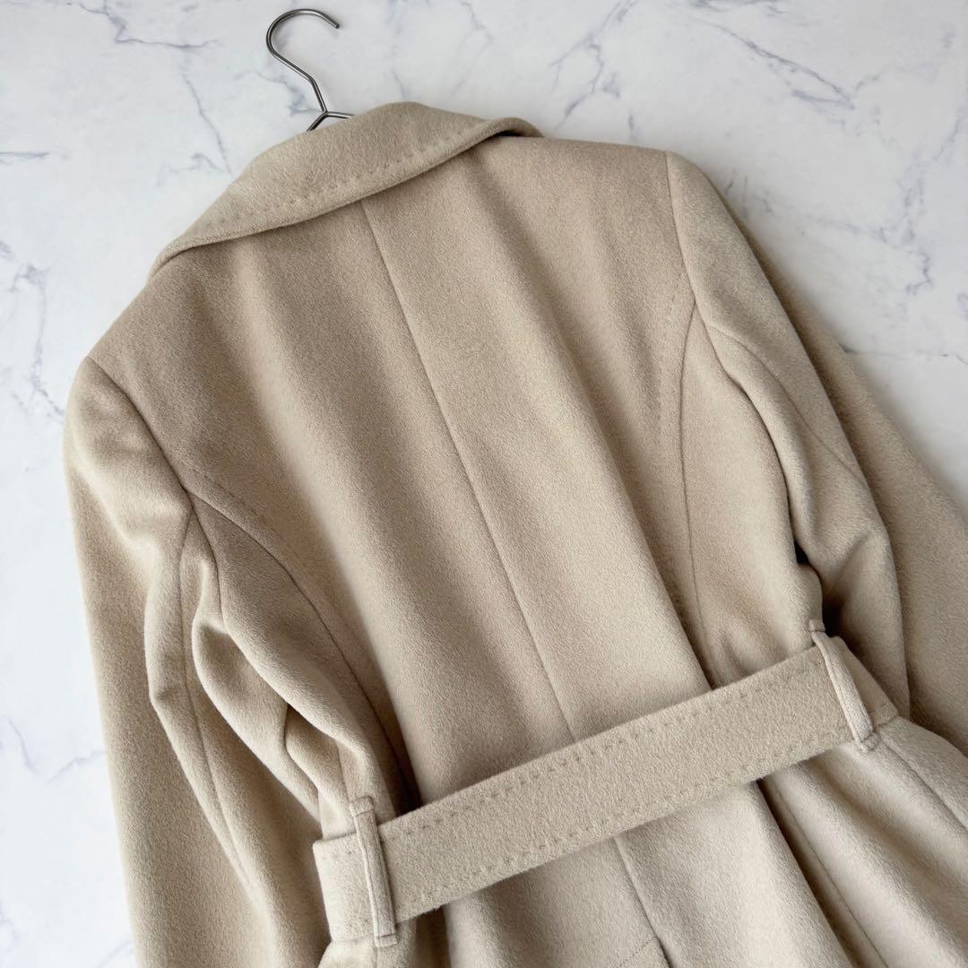 Burberry London Angora Blend Coat Belt Shadow Horse Made in Japan 42