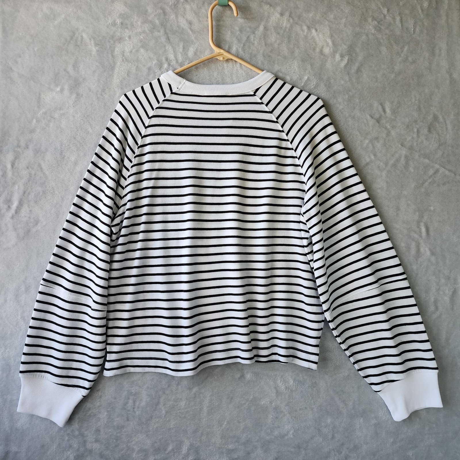Madewell Top Womens Size Small Relaxed Raglan Cotton Jersey Black Striped NWT