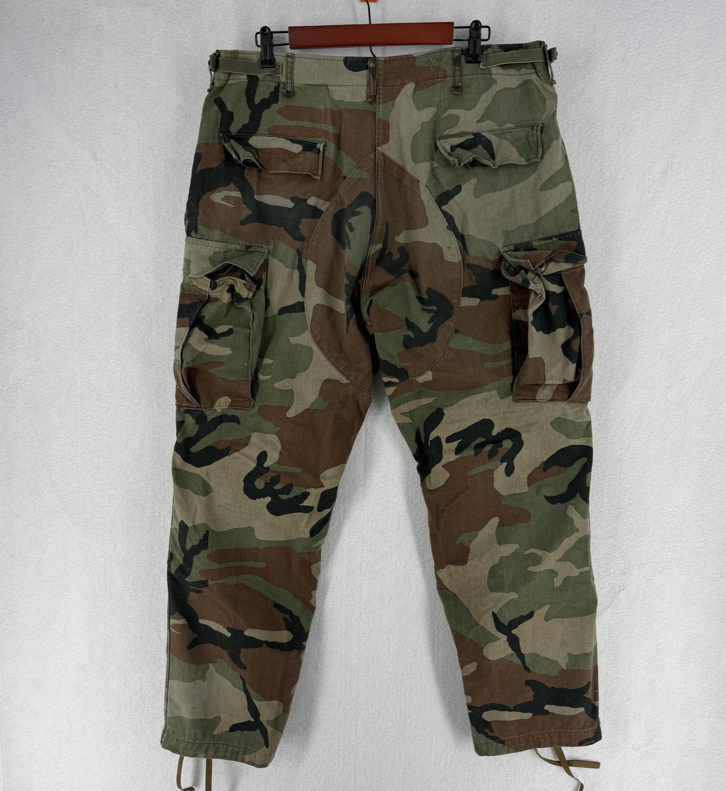 Vintage Winfield MFG Co Combat Pants Mens 38×31 Woodland Camo Cargo BDU 80s