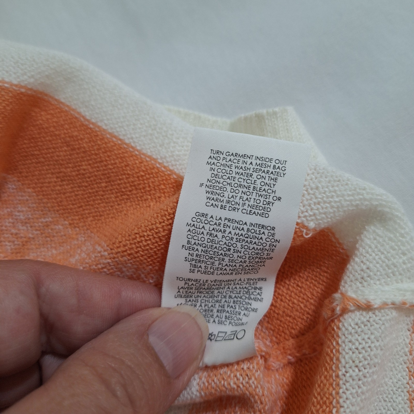 NEW Cabi Swish Pullover Sweater XL Boxy Beachy Creamsicle Striped Resort Linen B