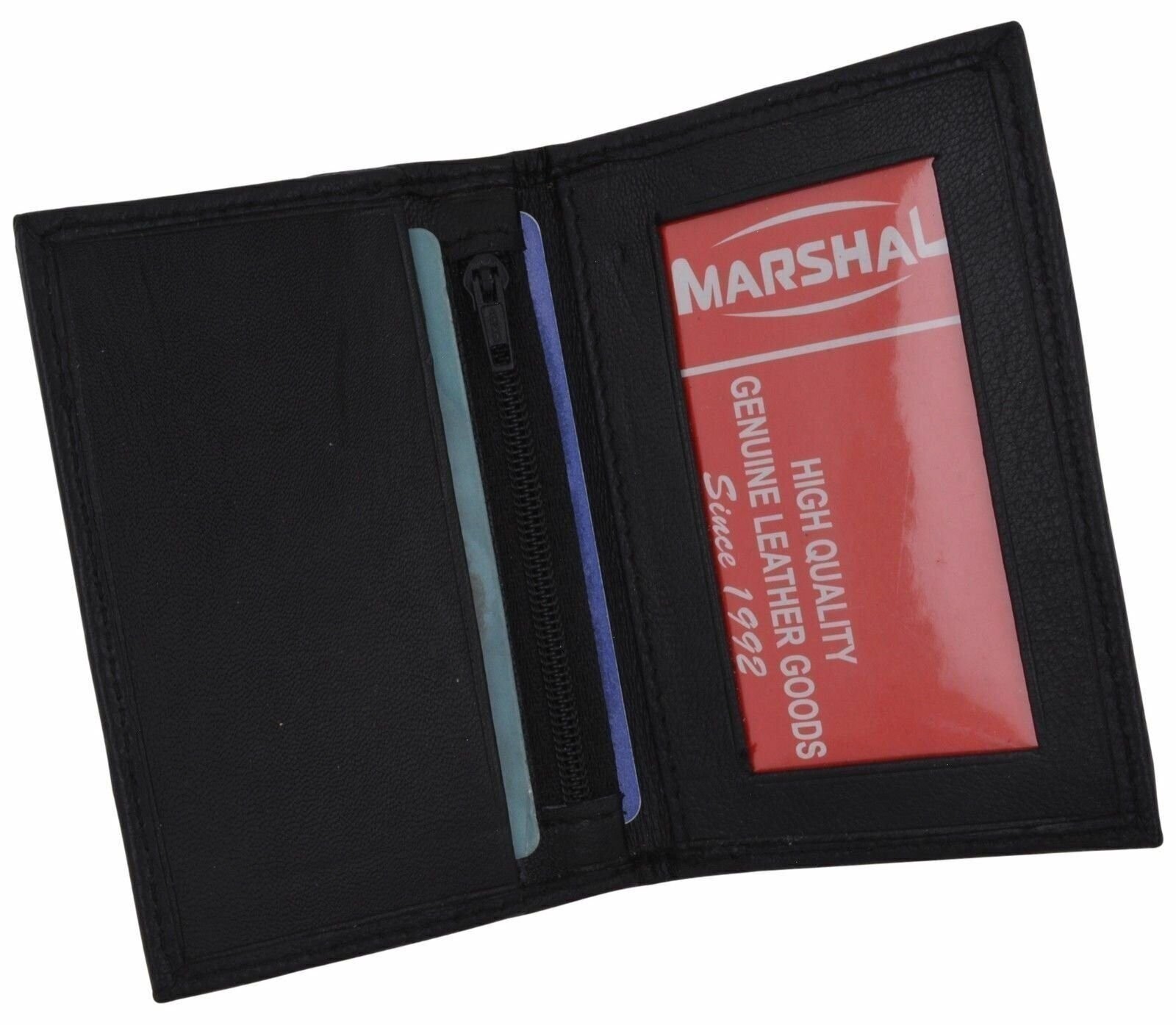 Slim Thin Mens Genuine Leather Bifold ID Wallet Credit Card Holder Black License