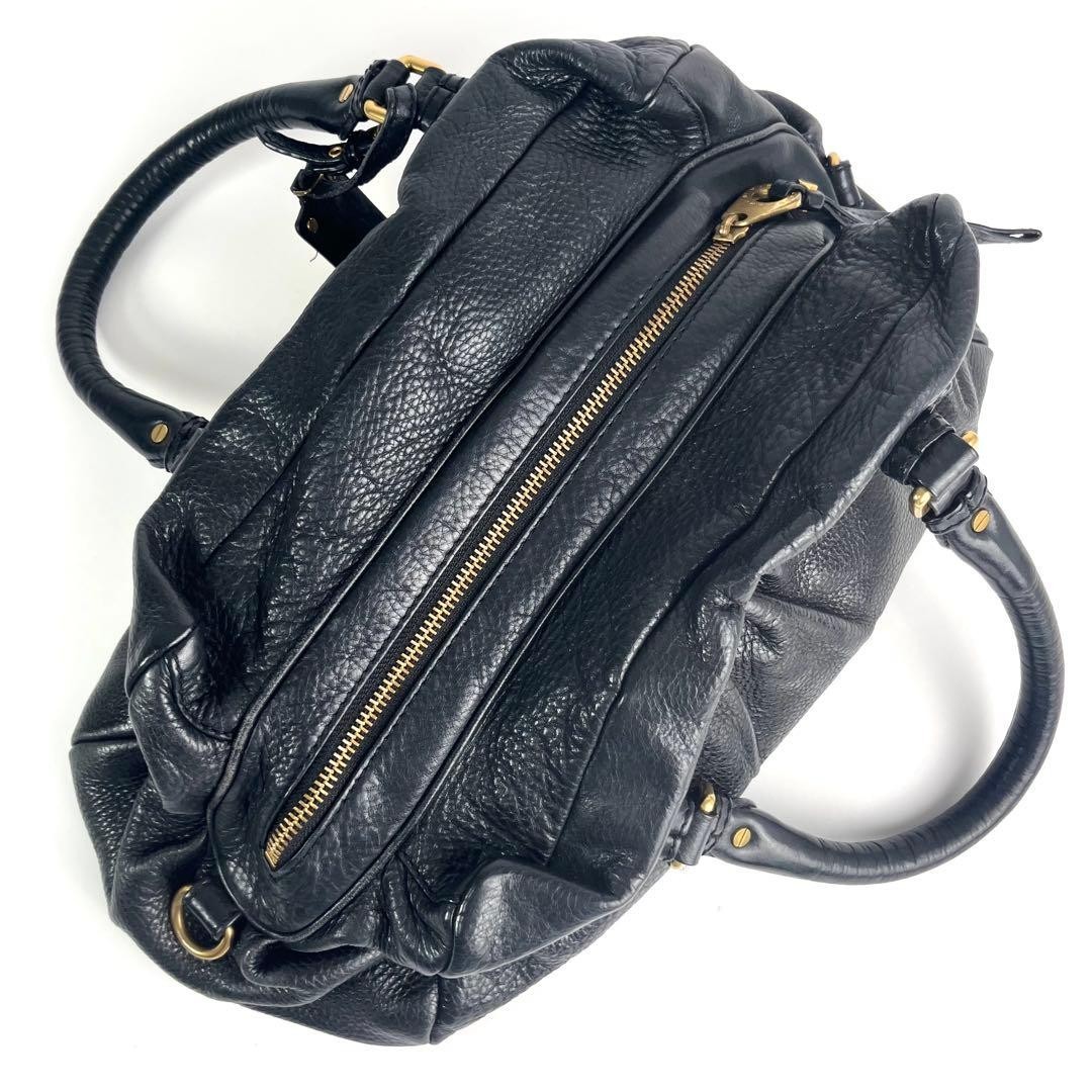 Marc by Marc Jacobs Classic Q Black Leather 2 Way Shoulder Bag Y2K Auth e76