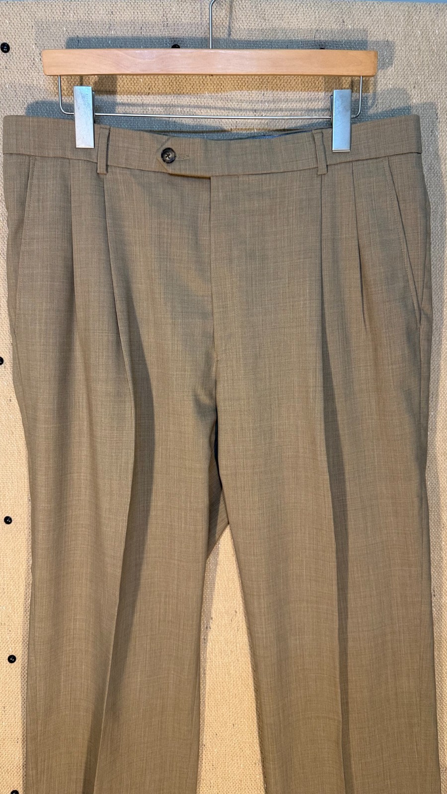 Ballin Pants BOGO 36×27 Brown Super 120s Wool Dress Slacks LOT OF 2 Pleated Cuff