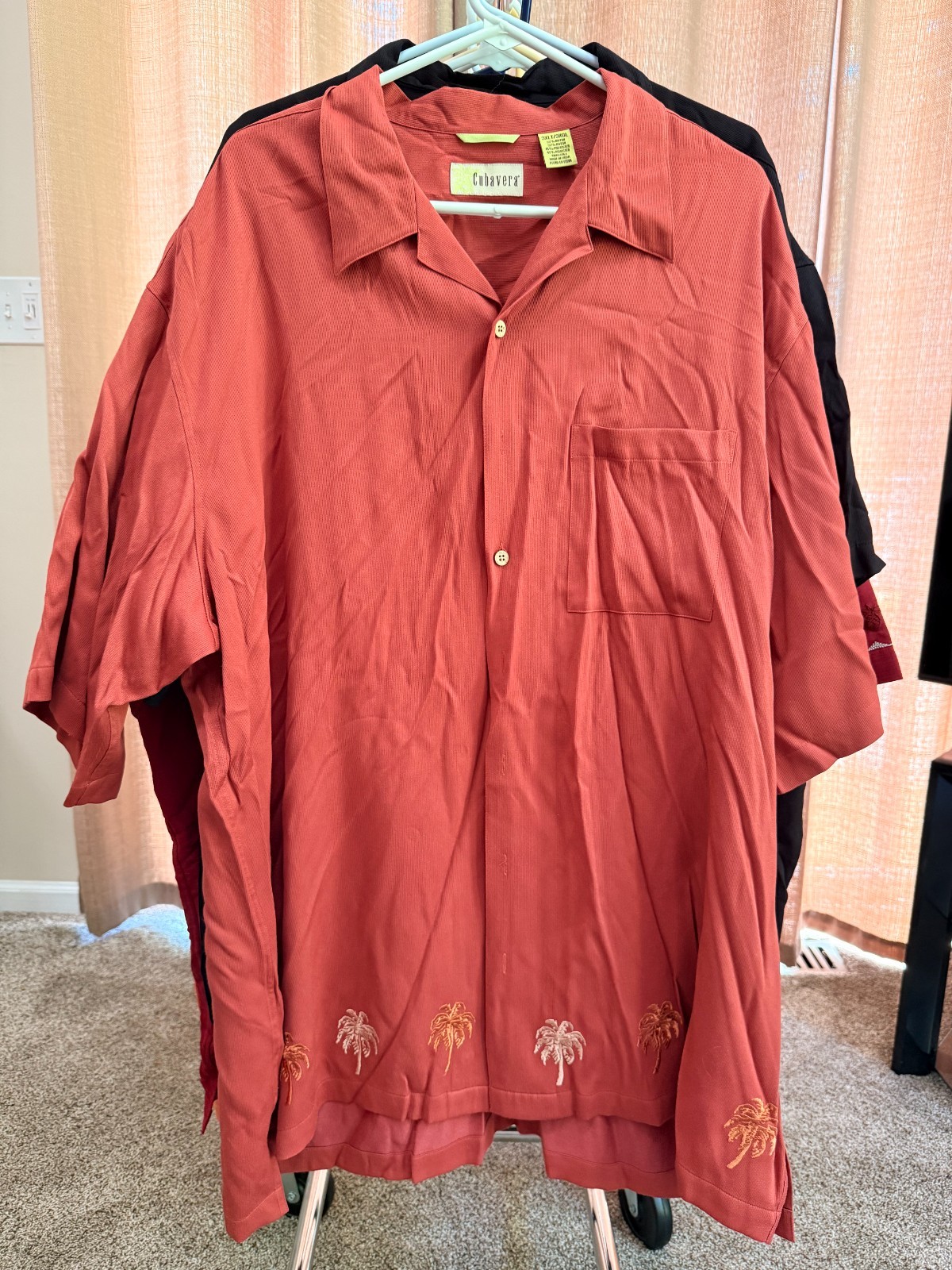Cubavera 3XLT Button Up Shirt – Rust Color – Palm Tree Design – Pre-Owned