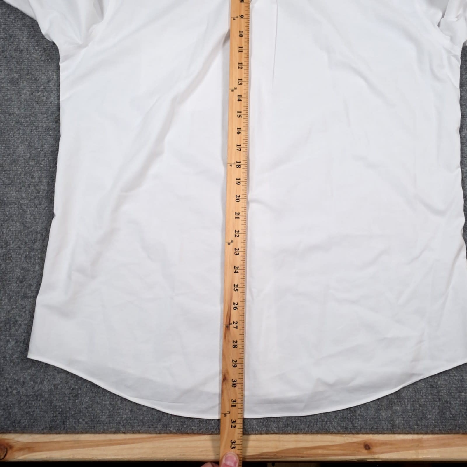 Stafford Coolmax Button Down Shirt 16-16.5 Mens White Regular Fit Long Sleeve