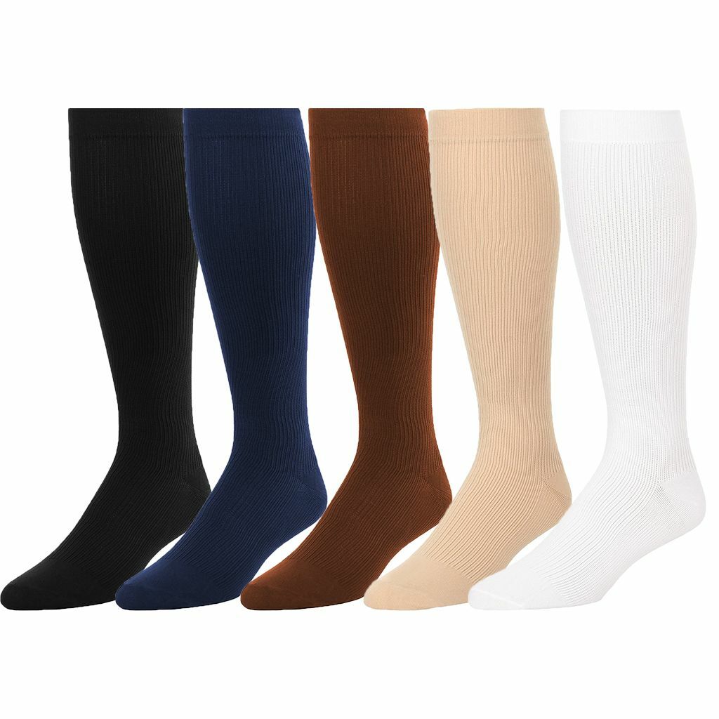 1-5 Pairs Copper Compression Socks 20-30mmHg Graduated Support Men Women S/M-XXL