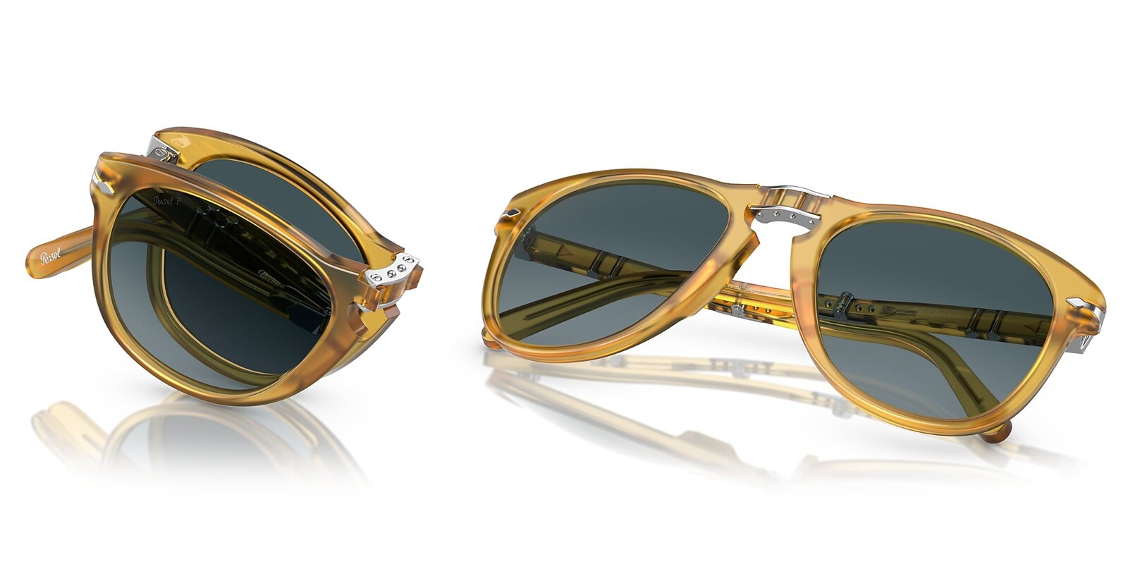 with tags Persol Steve Mcqueen 714SM 204S3 Opal Yellow Blue Polarized Su G2U
