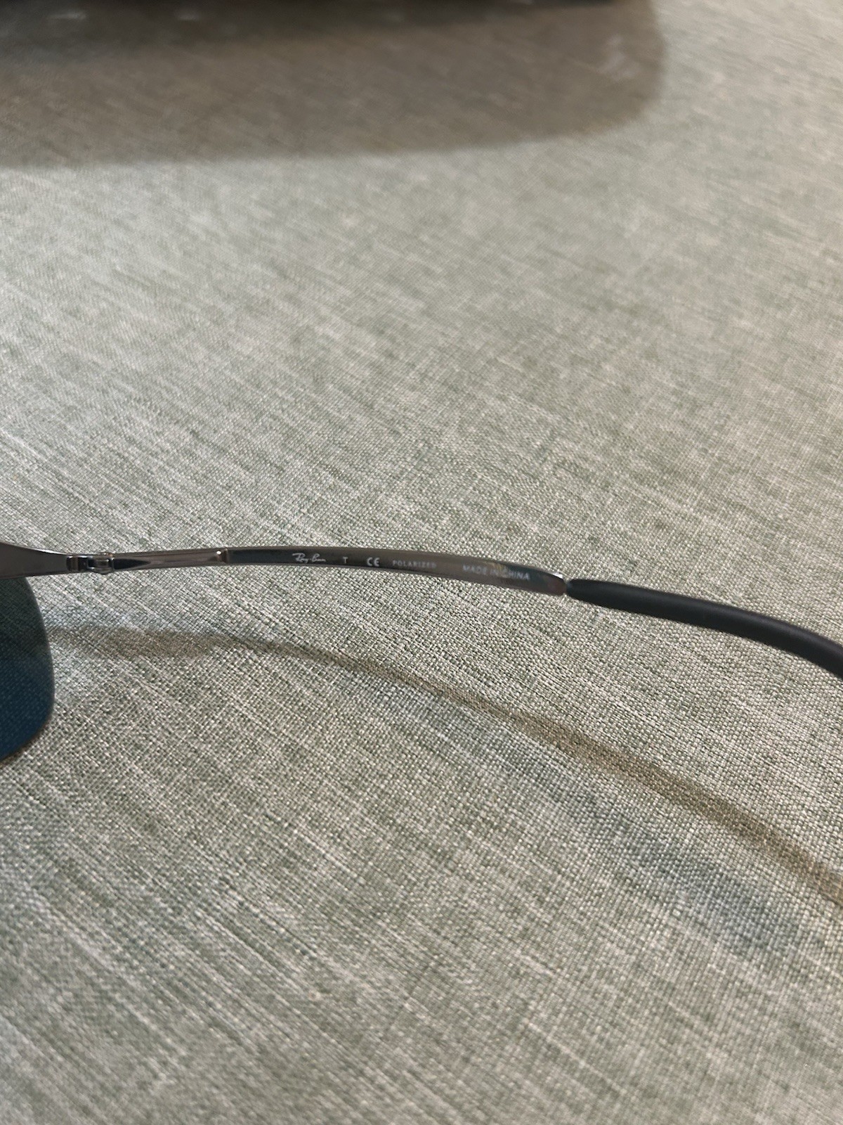 Ray-Ban RB3183 Men’s Rimless Rectangle Sunglasses Polarized Gray Glass Lens