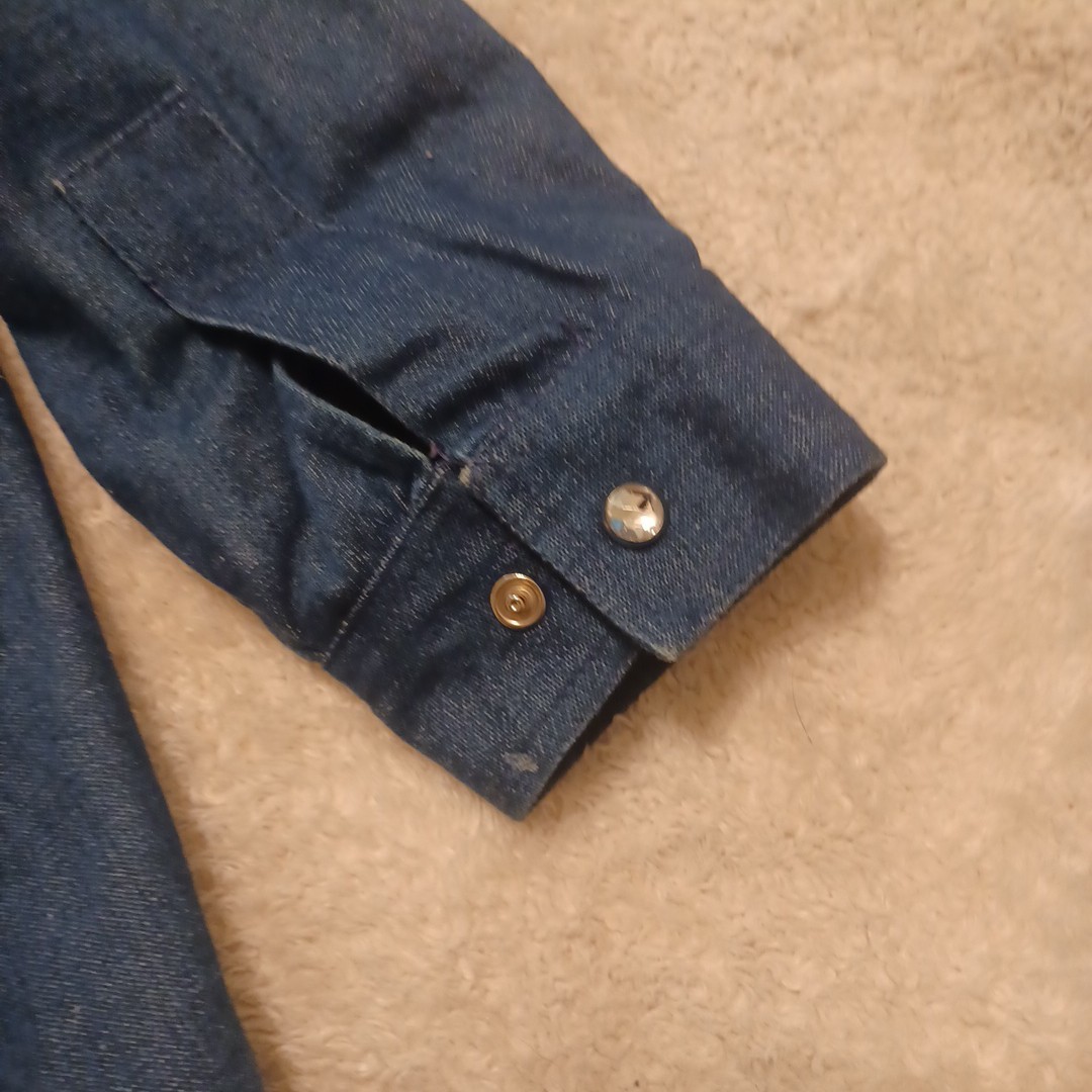 Denim And Leather Jacket Fini Lignarolo Size 4 Made In USA