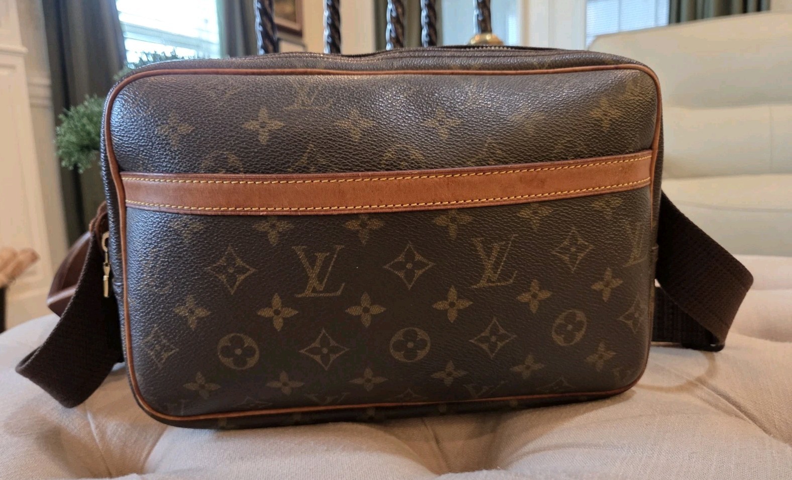 Louis Vuitton LV Monogram Logo Reporter PM Crossbody Bag M45254 France