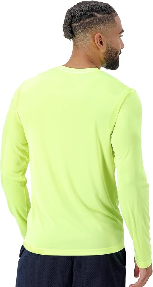 Hanes Sport Cool DRI Men’s Performance Long Sleeve T-Shirt – Safety Green,XS-3XL