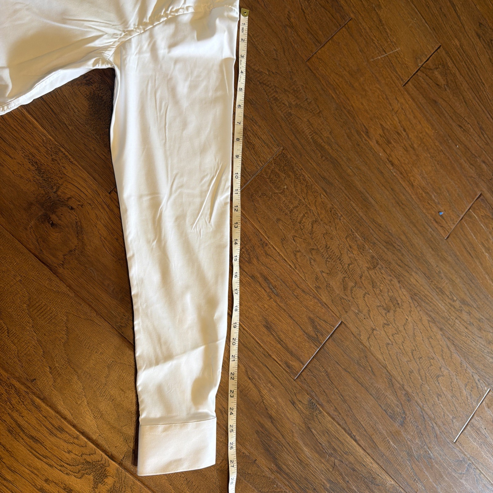 Men’s Solid White Dress Shirt L 16-16.5 34/35 Slim Fit NWT Chaps Stretch