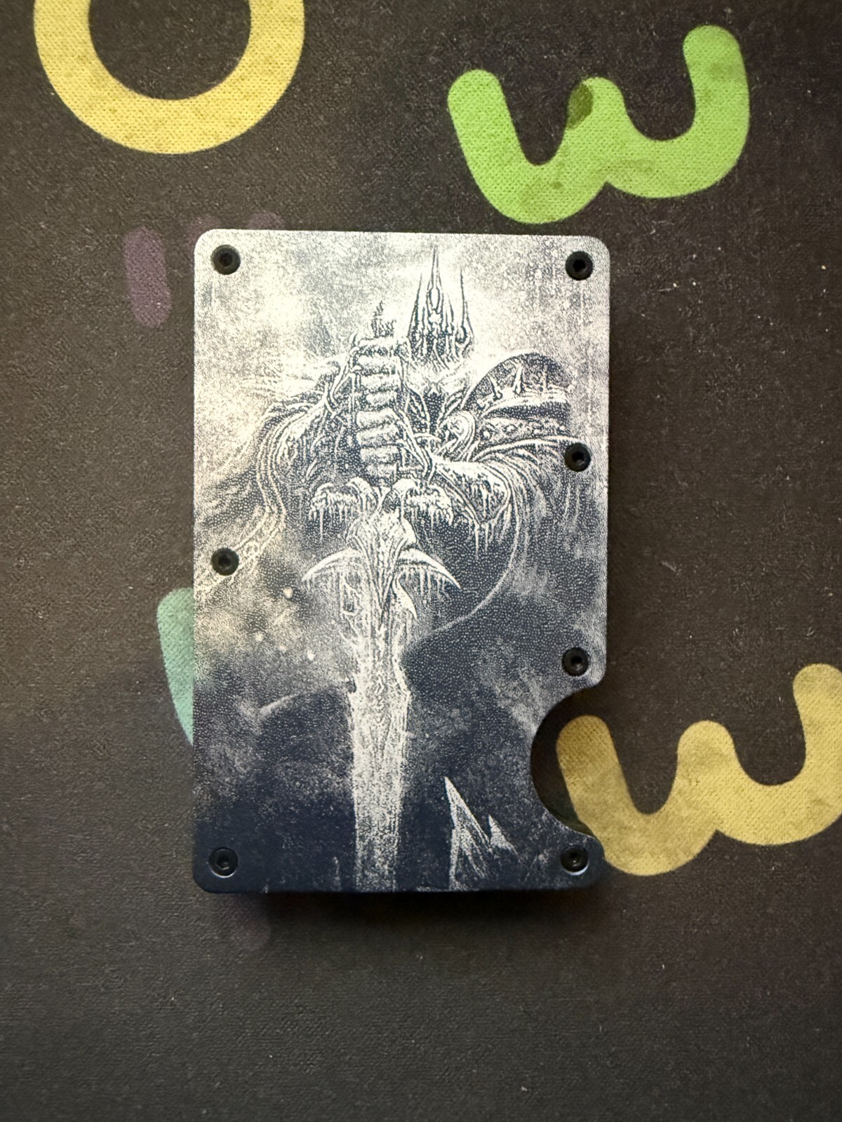 World of Warcraft Lich King Custom Engraved RFID EDC Slim Metal Aluminum Wallet