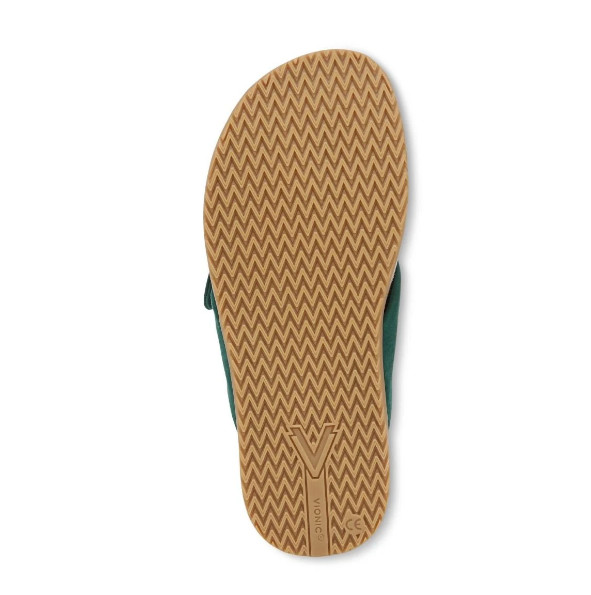 VIONIC Eva Toe Post Sandal – Posy Green Suede, Medium (NEW)