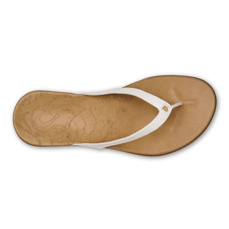 OluKai Honu Sandals – Women’s – 6 / Bright White/Golden Sand