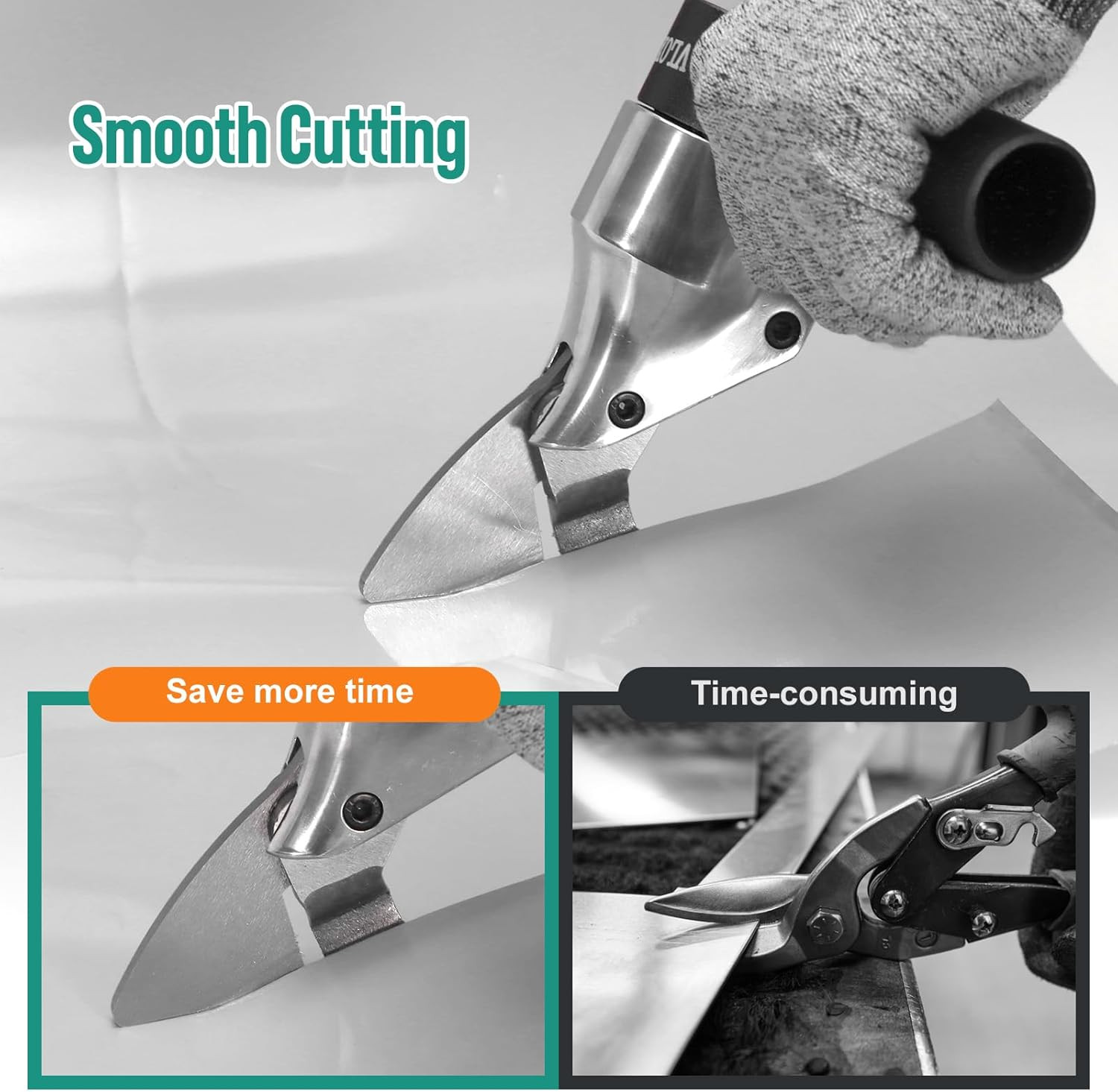 Professional Metal Shear Drill Attachment, Sheet Metal Cutter for Drill Attachme