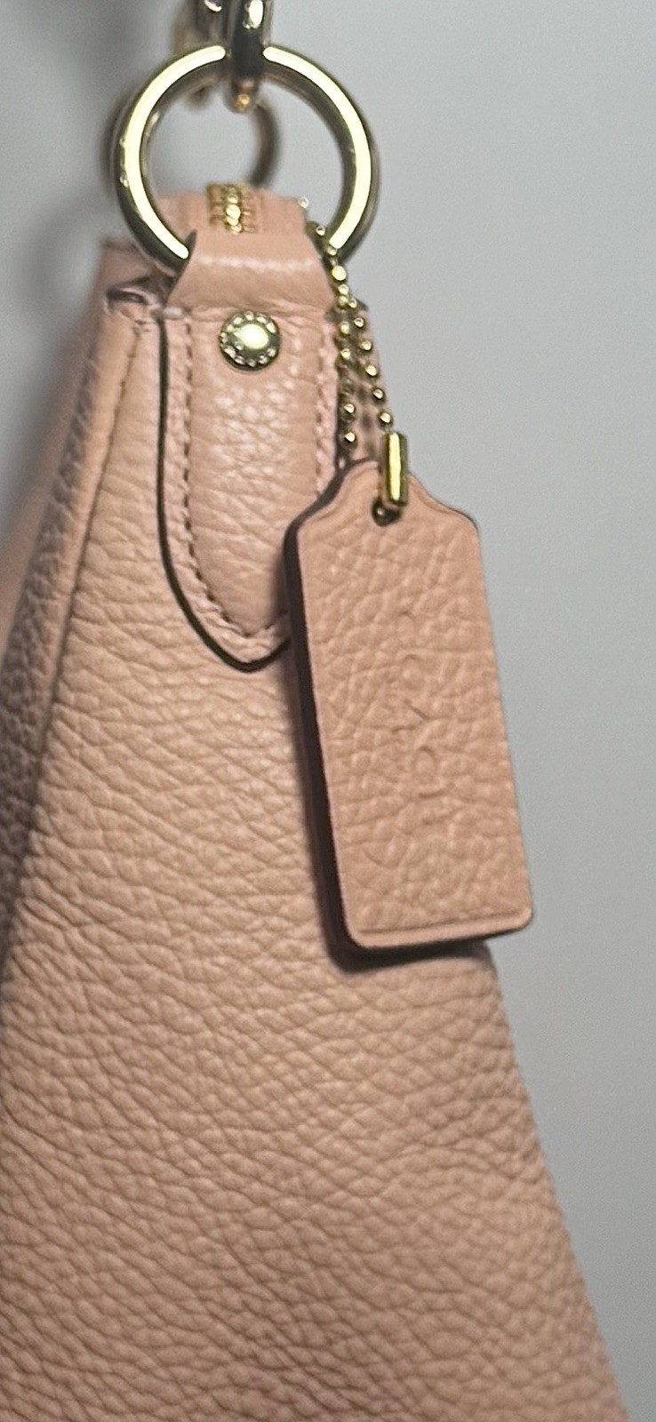 Coach Jules Hobo Bag In Faded Blush, Pebble Leather With Gold Hardware C9190
