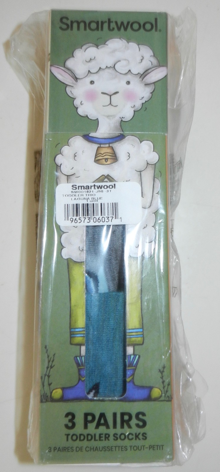 NWT SMARTWOOL TODDLER TRIO SOCKS 2T-3T LAGUNA BLUE