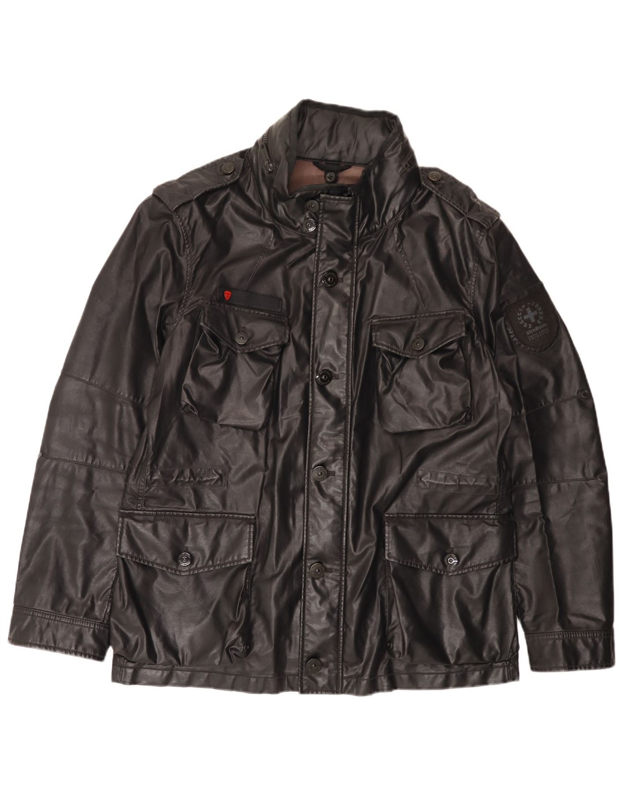 Strellson Mens Hooded Military Jacket UK 42 XL Black AQ01