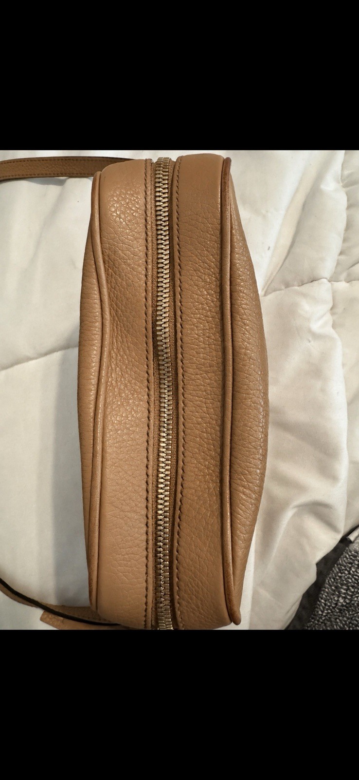 Gucci Small Brown Crossbody Bag GG Logo Tassel Zip Adjustable Detachable Strap