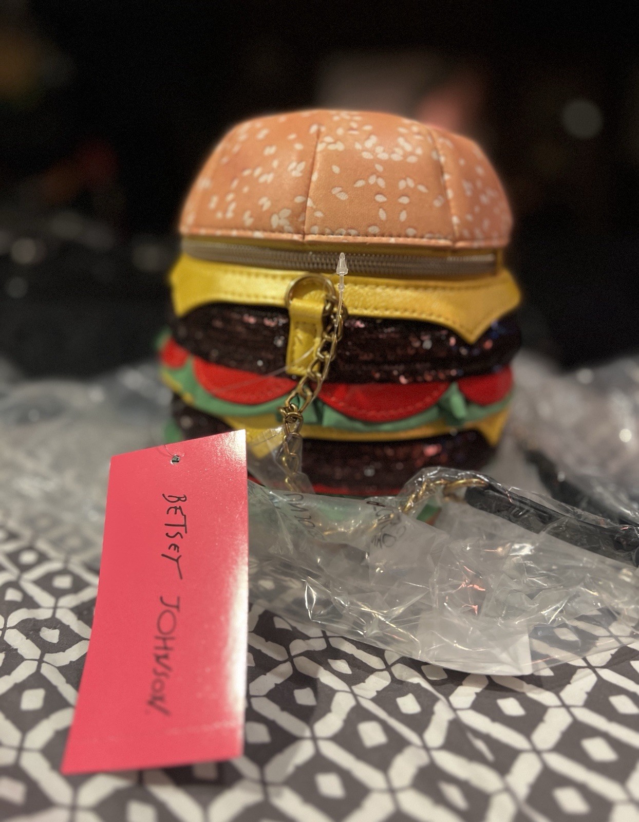 Betsey Johnson Burger Bag Purse Crossbody Kitsch Nice Buns Food Lunch New W/tags