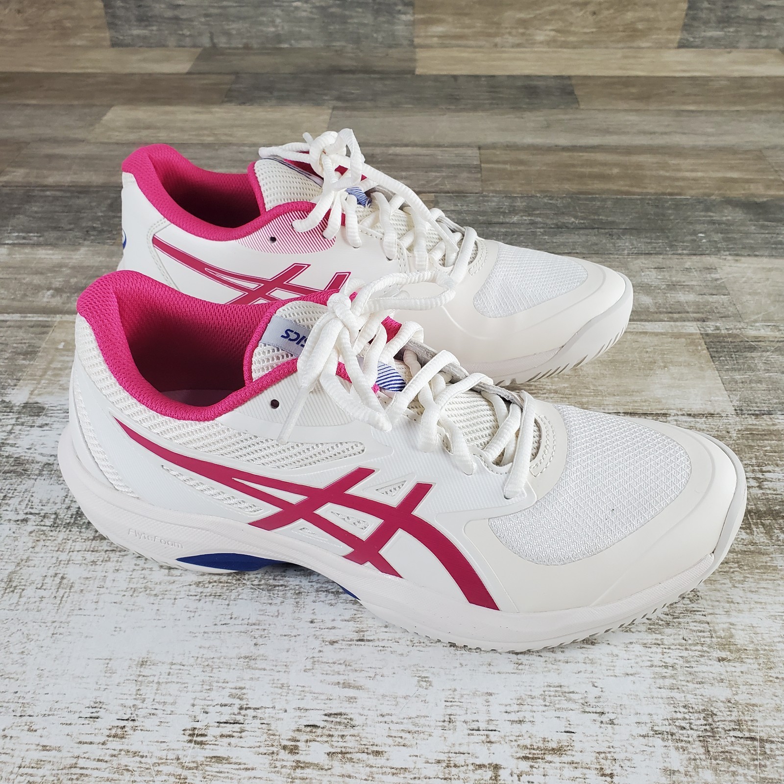 ASICS GEL GAME FF Womens Tennis Shoes Sz 9 Running Cream Bright Rose Lace Up