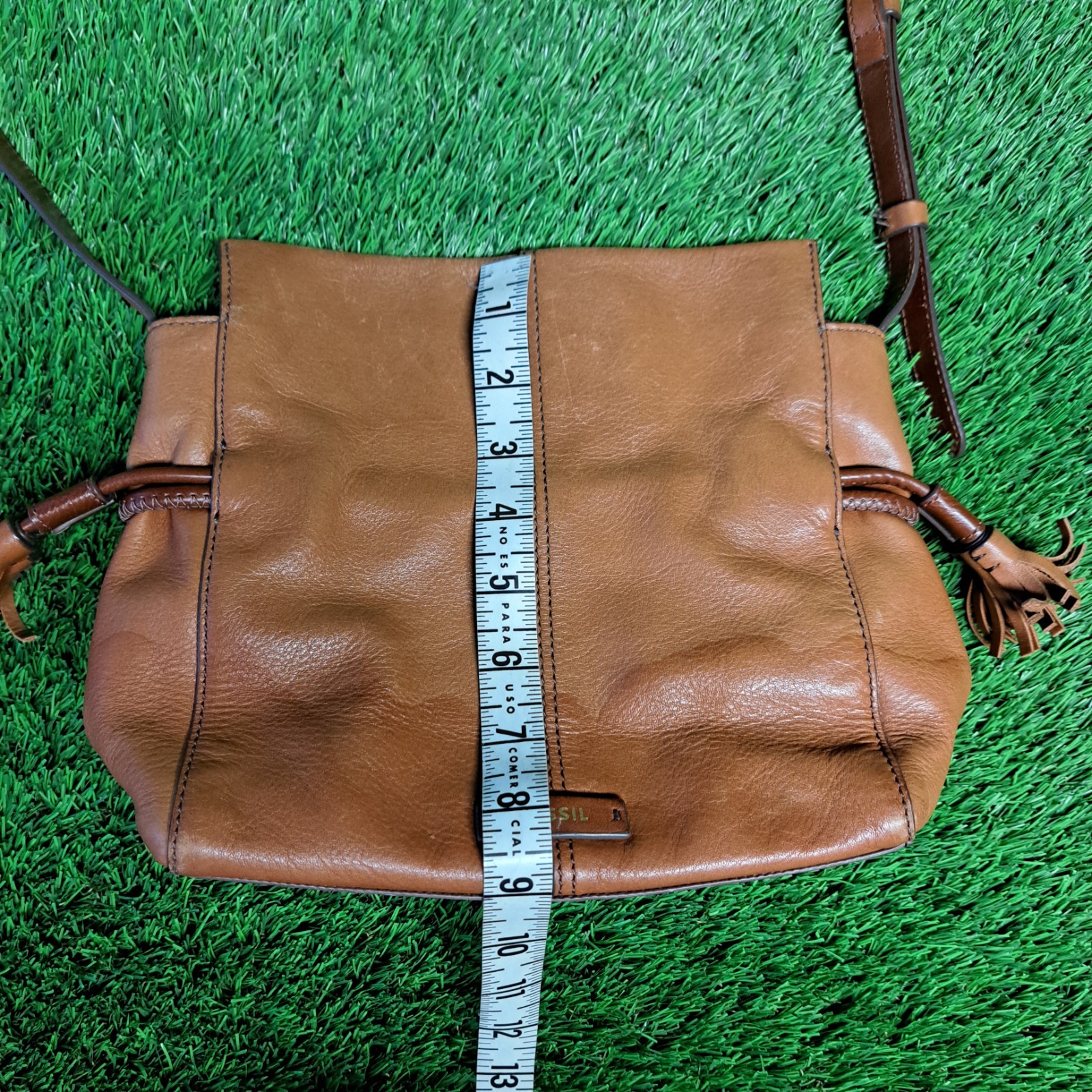 Fossil Rayna Drawstring Crossbody Brown Leather SHB2824210 Preowned