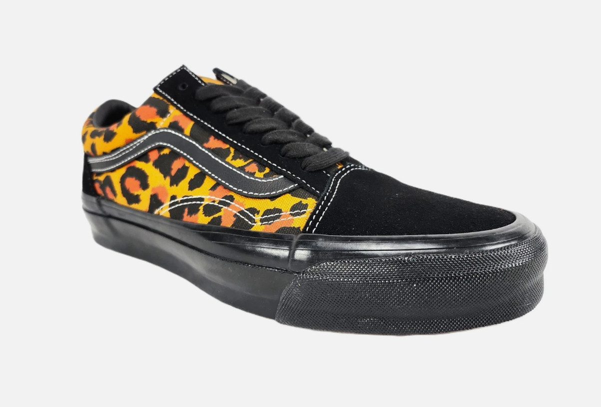 Vans Lx Old Skool Leopard Black Orange Sneakers Mens or Womens Skate Casual Shoe