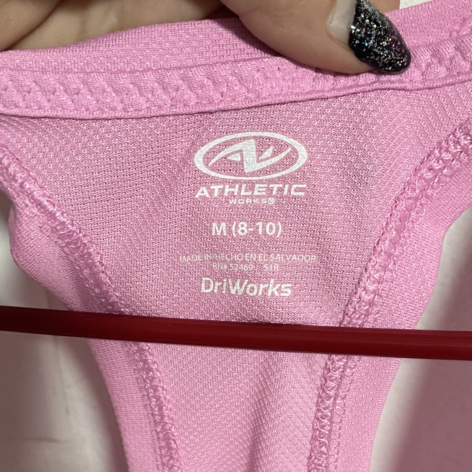Athletic Works DriWorks Pink Racerback Tank Top Scoop Neck Moisture Wicking M