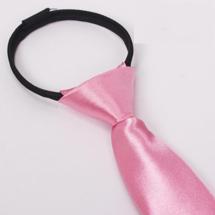 Men’s Solid Color Ready Knot Pre Tied Formal Zipper Tie Neck Wear