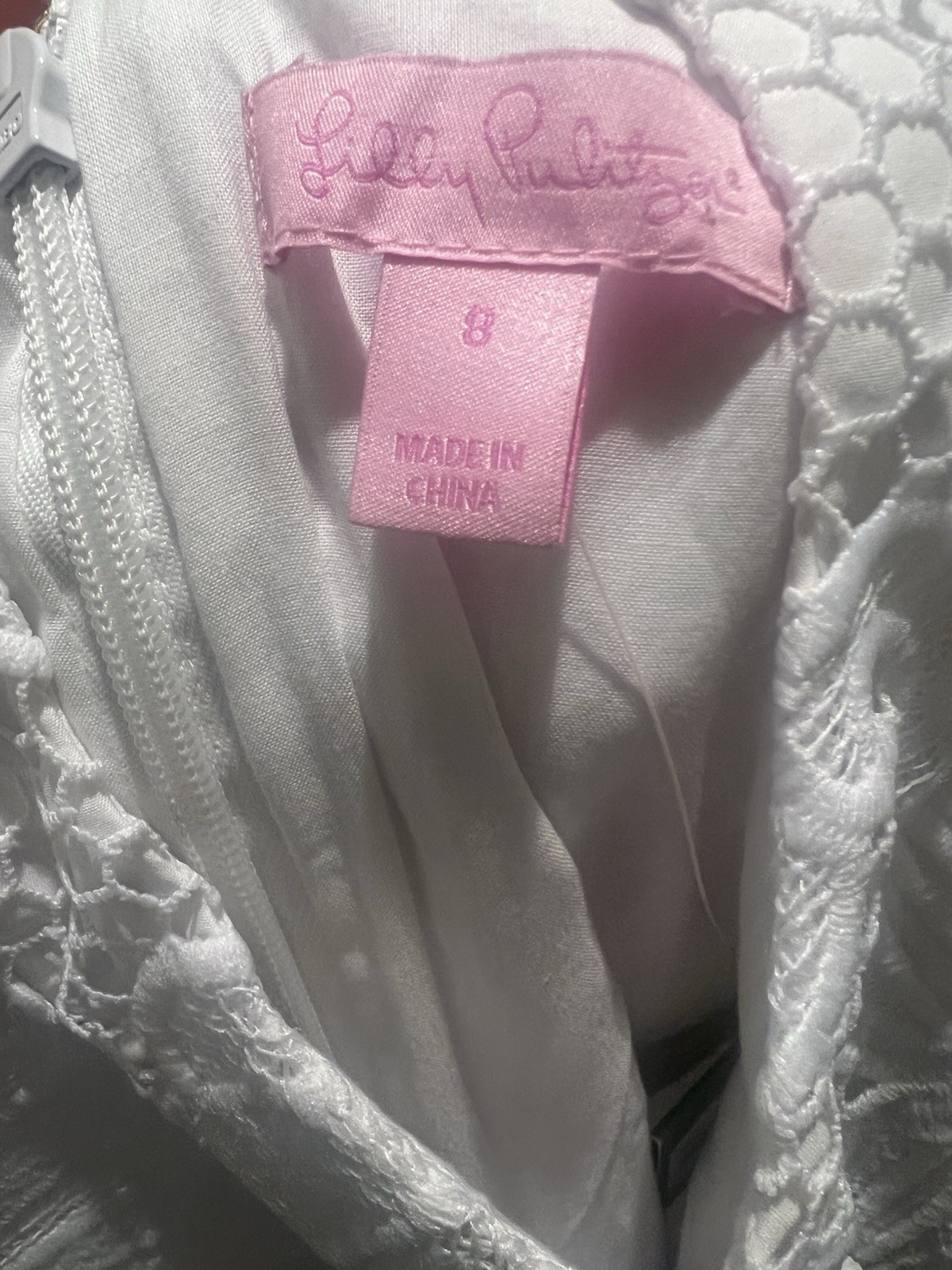 Lilly Pulitzer Alexa Shift Dress White Under The Sea Lace Gold Buttons Size8 NEW