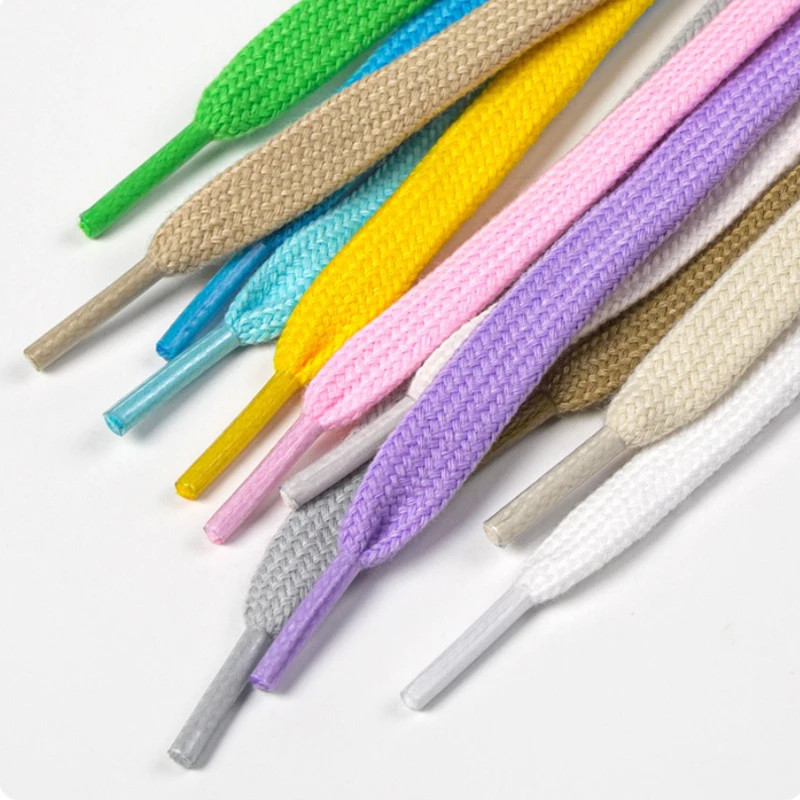 1Pair New Double-layered Polyester-cotton Shoelaces 1cm Wide Flat High-quality S