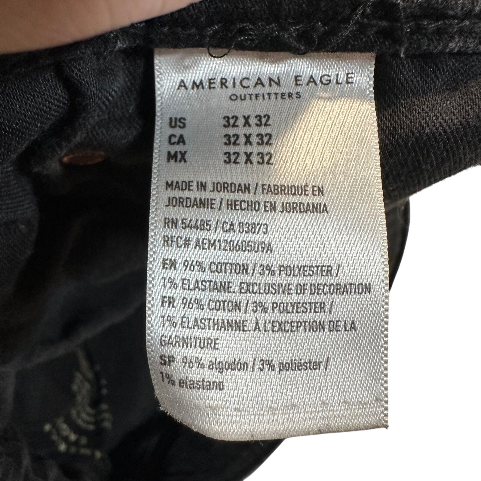 American Eagle Airflex+ Slim Jeans Mens 32×32 Faded Black Denim Pants