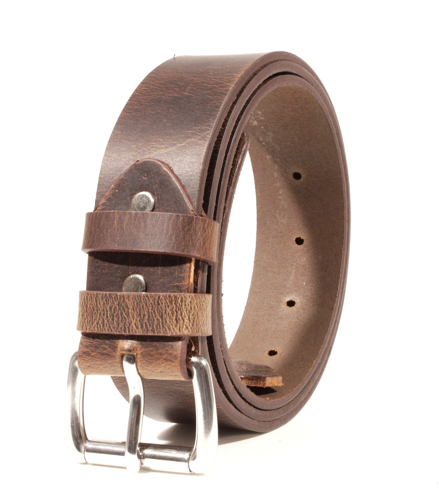 Men’s Full Grain Buffalo Leather Belt 1.5 Amish Made USA Heavy Duty Work Casual
