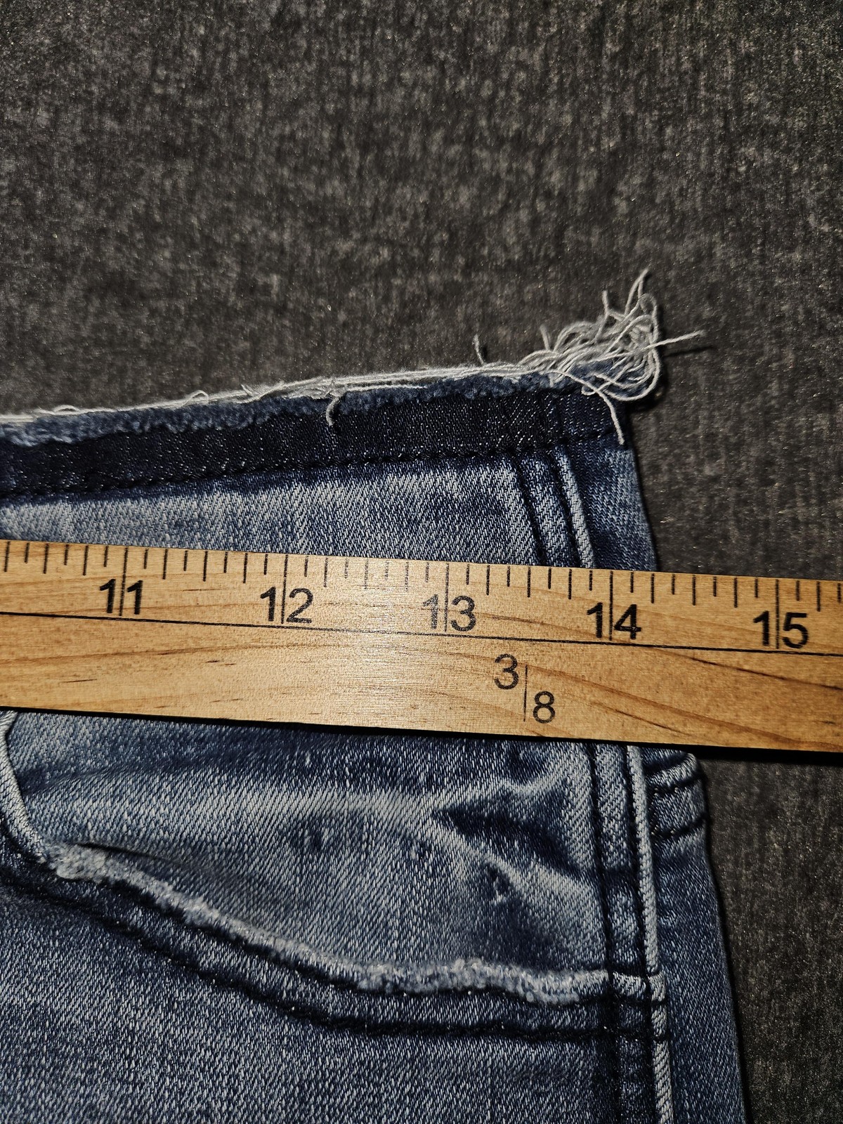 KanCan Jeans Womens 11/29 Blue High Rise Button Fly Distressed Raw Hem Denim