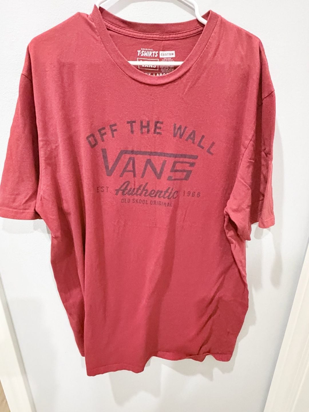 Vans Off The Wall Authentic Old Skool Original Graphic T-Shirt Red XXL