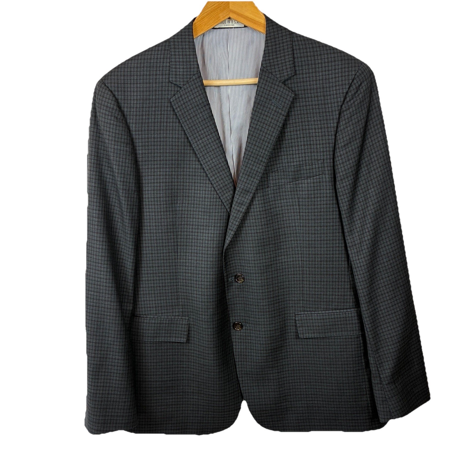 Todd Snyder Mayfair Fit Blazer 44R Charcoal Guncheck Wool USA Made Mens