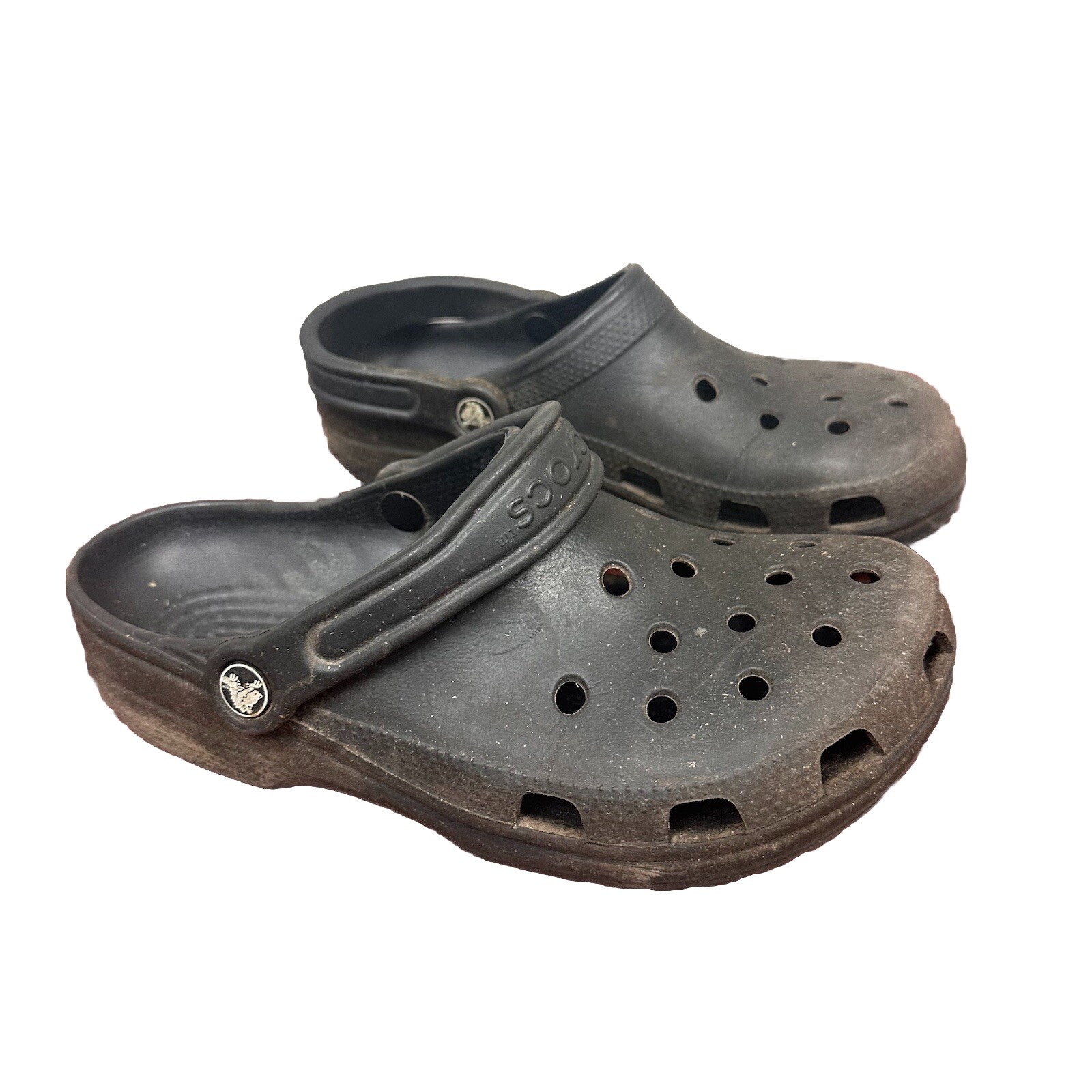 Crocs Clogs Sandals Mens Sz 6 Womens Sz 8 Black Classic Beach Summer See Details