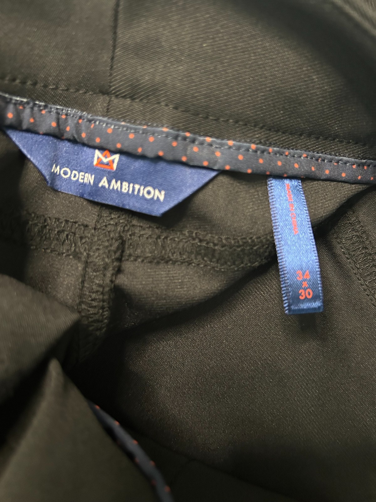 Modern Ambition Men’s 5-Pocket Pant Moisture Wicking Stretch Black Size 34×30